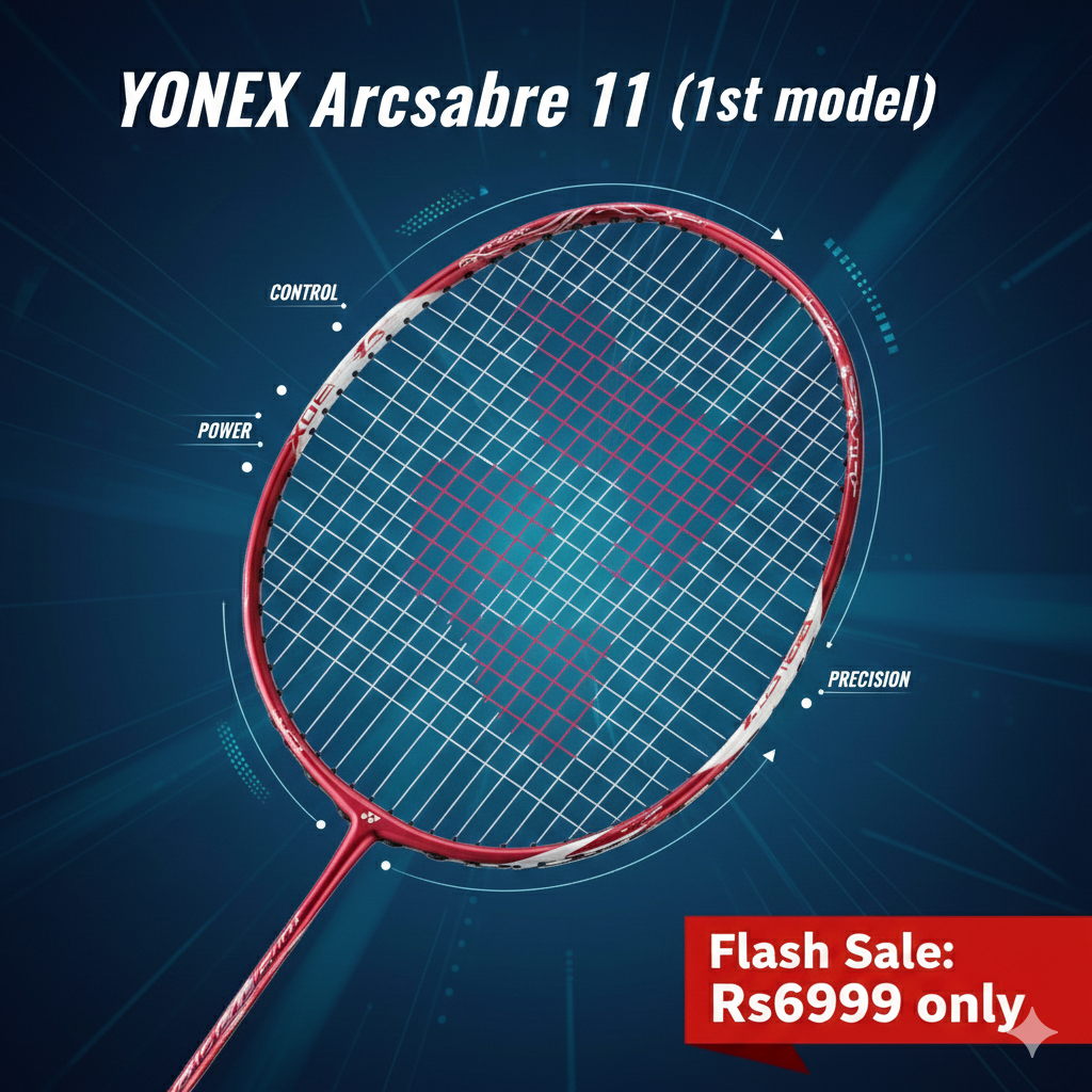 YONEX ArcSaber 11 Red and Yellow Badminton Racket-Pre Owned