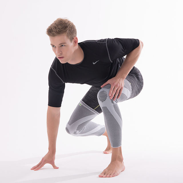 RageFrenzy Knitted Adjustable Compression Calf Knee Support Brace Leg Long Sleeve