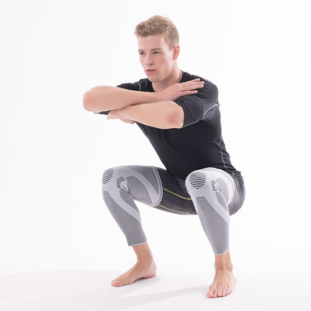 RageFrenzy Knitted Adjustable Compression Calf Knee Support Brace Leg Long Sleeve