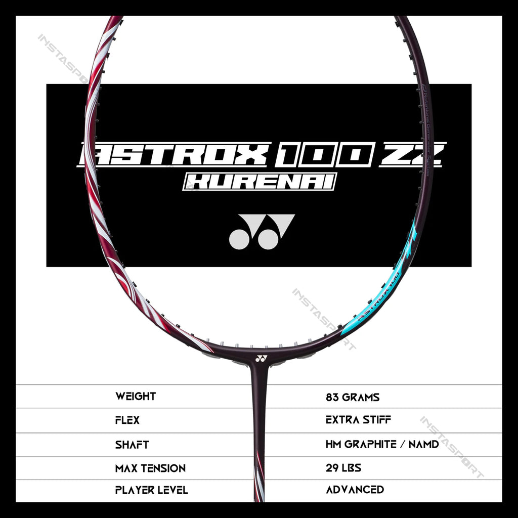 YONEX Astrox 100 ZZ (Kurenai) Badminton Racket Strung (Lining no-1) Pre-Owned