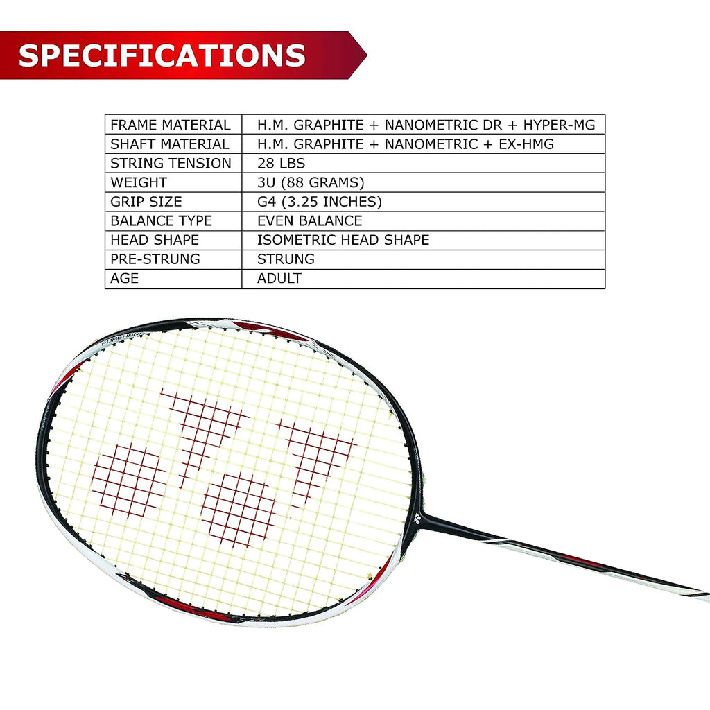 YONEX Duora Z Strike strung Badminton Racket-Pre Owned