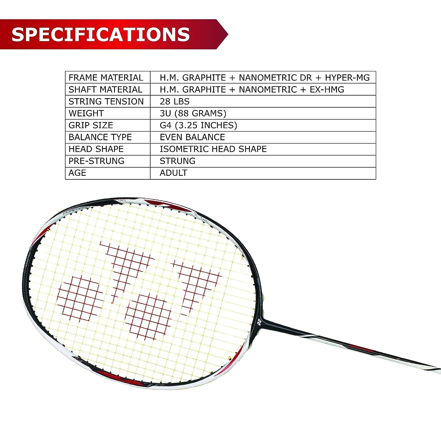 YONEX Duora Z Strike strung Badminton Racket-Pre Owned