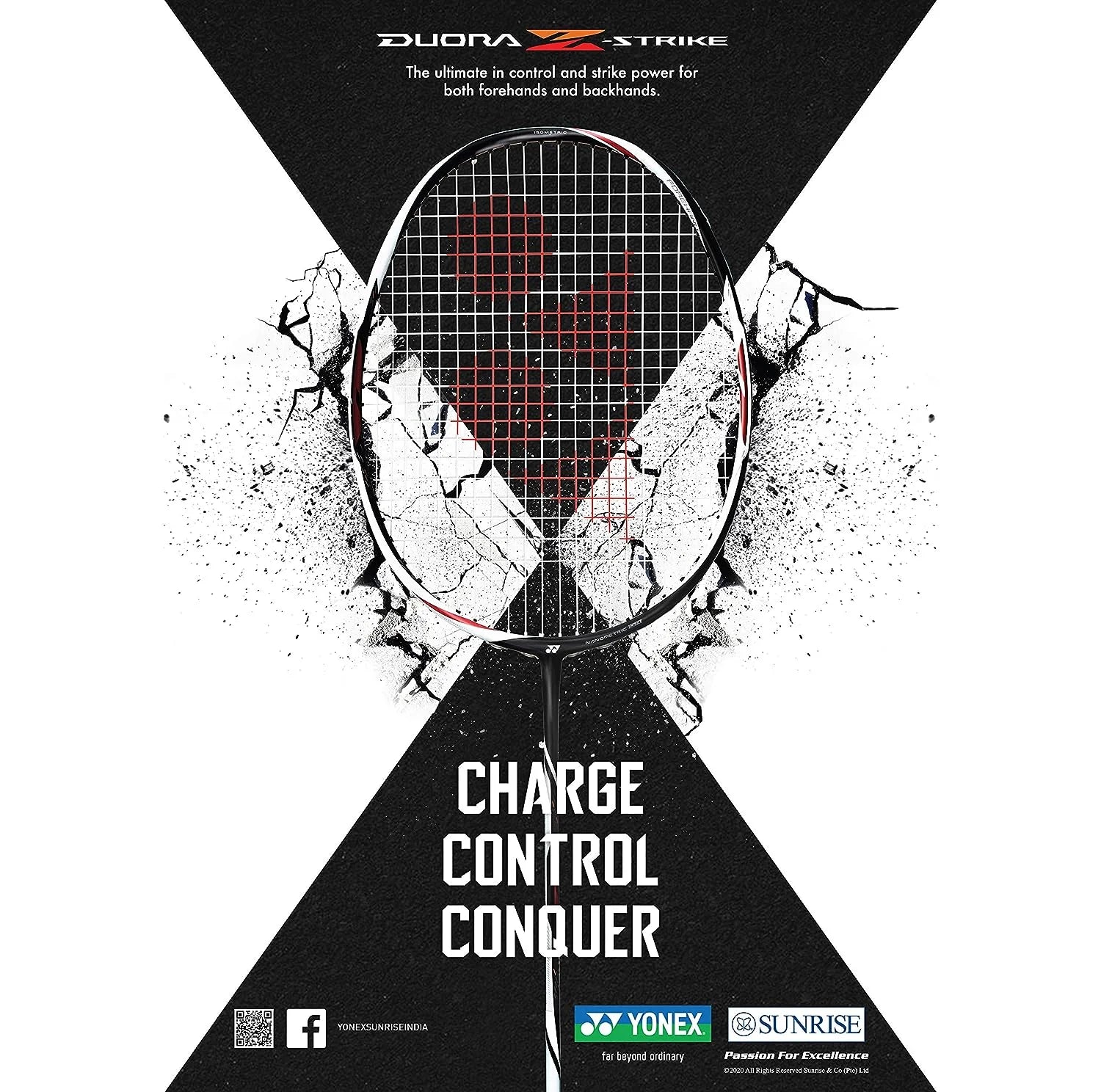 YONEX Duora Z Strike strung Badminton Racket-Pre Owned